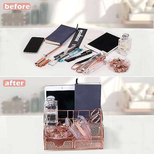 Rose Gold 13PCS Office Desk Organizers Supplies and Accessories - color: Rose Gold