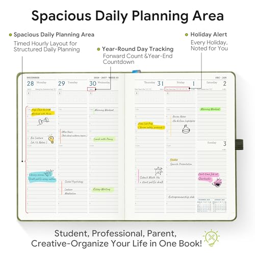 2026-2027 Weekly and Monthly Planner (Jul.2026–Dec.2027) - color: Charcoal Gray, size: Medium-8.5" x 6.5"