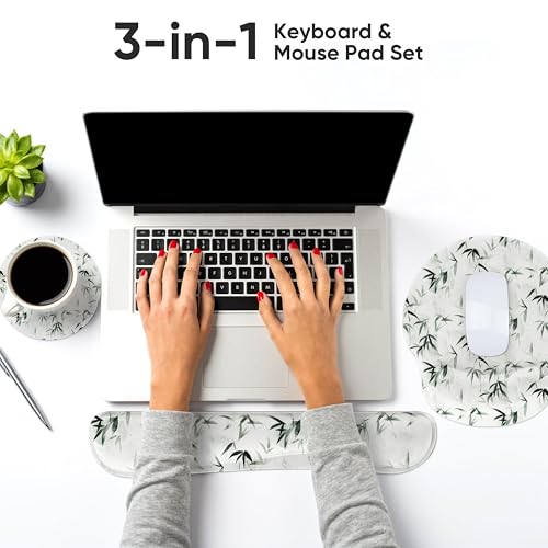 RICHEN 3 PCS Computer Mouse Pads for Desk with Coaster Set, Non-Slip Keyboard Wrist Rest and Mouse Pad Set, Ergonomic Design(YKMWR-56) - color: Ykmwr-56