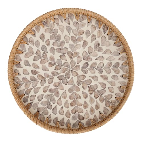 StorageWorks Coffee Table Trays for Decor, Small Wicker Woven Serving Tray - color: Yellow Petal, size: 11.8"