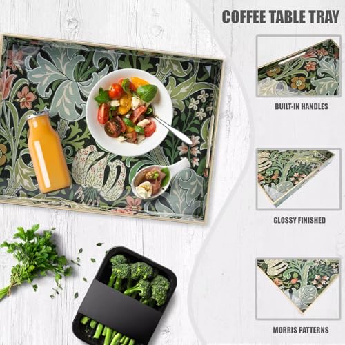 Spsyrine Plastic Serving Tray with Handles for Coffee Table, Golden Lily - color: Multi a