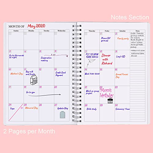 Nokingo Undated Planner for 2026 or Any Year - Weekly & Monthly Organizer Notebook & Journal to Track Goals, 5.85" x 8.25", Perfect to Organize Your Daily Life, Pink Weekly Monthly Planner Undated - style: Pink