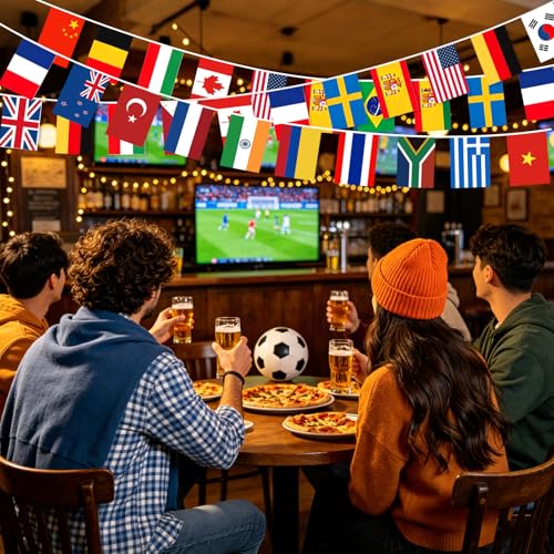 MARFOREVER 105 Ft World Flags Bunting Banner 100 Countries String Flags