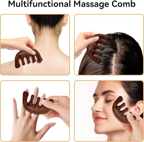 3 Pack Wooden Massager Comb Gua Sha Scraping Massages