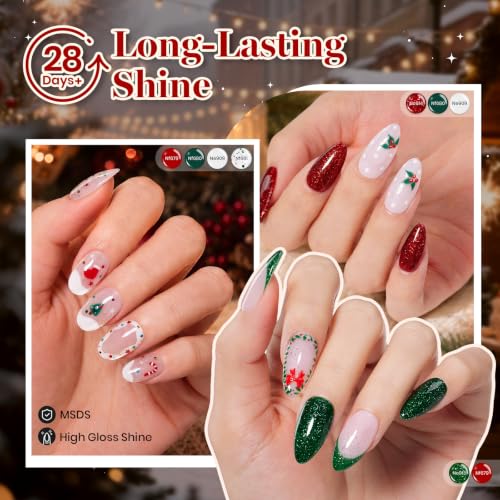 Beetles Christmas Gel Nail Polish Set, Red Green White Glitter - color: A - Christmas Set | Christmas Eif