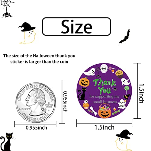 Heyfibro 500 PCS 1.5 Inch Thank You Stickers for Small Business, Baking, Gifts, Envelopes, Weddings (Halloween) - style: Halloween
