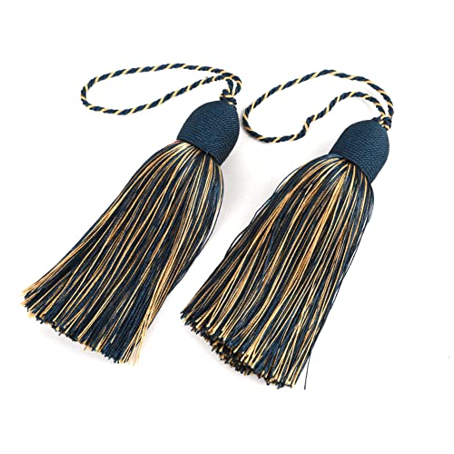 2Pcs Key Tassel with Loop DIY Handmade Craft Accessories - color: Mix Navy