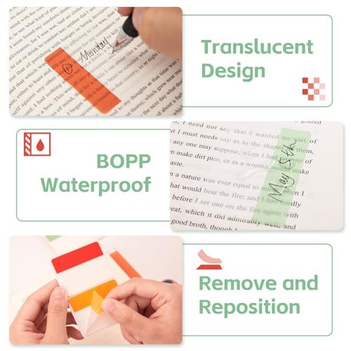 KICNIC Sticky Tabs 240 Pcs 2in, Pastel Book Tabs, 12 Colors, Adhesive BOPP - color: Pastel Colors, size: 240pcs