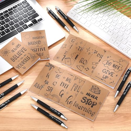 Yeaqee 72 Pcs Motivational Pen Notepad Gifts Bulk Set, Positive - style: Positive