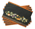 Maison d' Hermine Placemats Set of 4 Reusable 100% Cotton (13"x19") - color: 047 - Pumpkin Garden - Dark Green, size: 13" X 19" (Pack of 4)