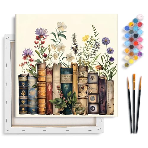 Yezavesu Book Framed Paint by Numbers Kit for Adults Beginner - color: YOP0216, size: 12x12 Inch
