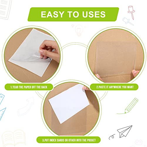 Chinco 30 Pcs Self Adhesive Clear Index Card Pockets,5 x 7 Inches - size: 5 x 7 Inches