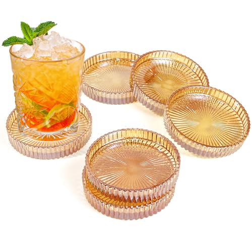 6 Pcs Modern Clear Coasters, Crystal Coaster, Glass Coasters