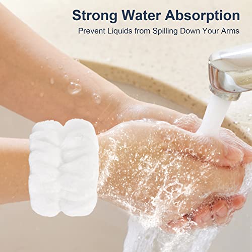 2 Pcs Microfiber Wrist Towels - Dorbetar Spa Wristbands for Face, Arms, Body Washing (White, Woman and Children) - color: A-White, size: 2 Count (Pack of 1)