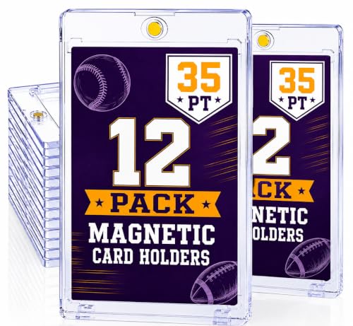 Magnetic Card Holder, 12 Pack 35PT Clear Baseball Trading Card Cases