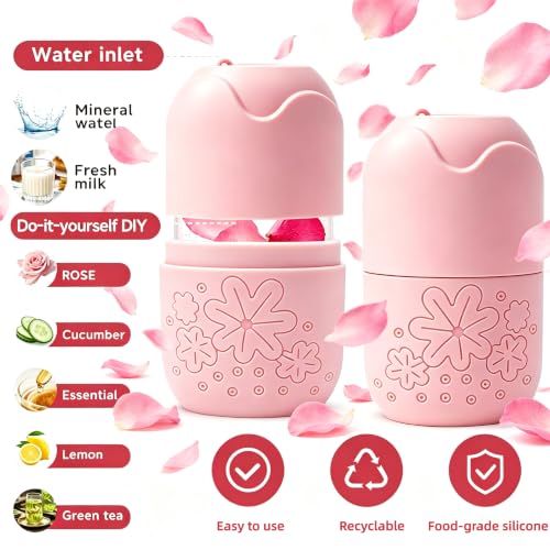 Skincare Tools Set with Face Cleansing Brush, Ice Face Roller & Gua Sha Set