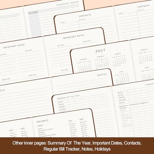 &And Per Se 2027 Planner, 12-Month Monthly & Weekly, 2027 Calendar Planner with 100gsm Paper, A5 Hardcover Faux Leather, 5.7" x 8" (Dark Brown) - color: Dark Brown, size: 5.7" x 8"(Jan 2027-Dec 2027)