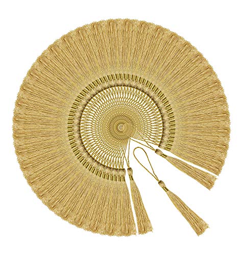 Tupalizy Mini Silky Handmade Soft Flossy Bookmark Tassels with Cord Loop for Keychain Earring Jewelry Making, Souvenir, Graduation, Clothing Sewing, Gift Tag DIY Craft Projects, 100PCS (Light Gold)