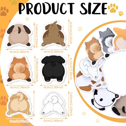 Yinder 24 Pads Dog Sticky Notes Cute Kawaii Dog Butt Memo Self Adhesive - color: Multicolor, size: Dog Butt