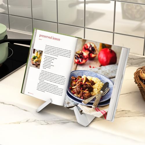 Cookbook Stand, Wooden Recipe Book Holder for Kitchen Counter, Detachable Cookbook Holder Stand, Multifunctional Cook Book Stands for Display of Recipes & Tablets