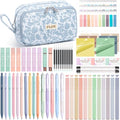 62PCS Aesthetic School Supplies Cute Back to School Supplies Stationary Set - color: Blue Floral