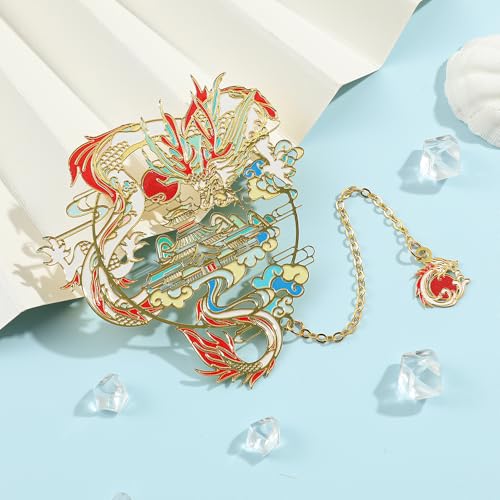 Shan Hai Jing Divine Beasts Bookmark Phoenix Dragon Koi Deer Good Luck Gift - color: Style 2 Gift Boxed