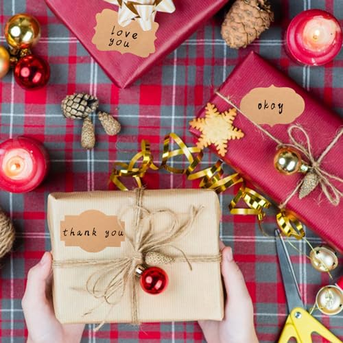 300Pcs 2" x 3" Kraft Labels Stickers Self-Adhesive Gift Jar Labels Stickers