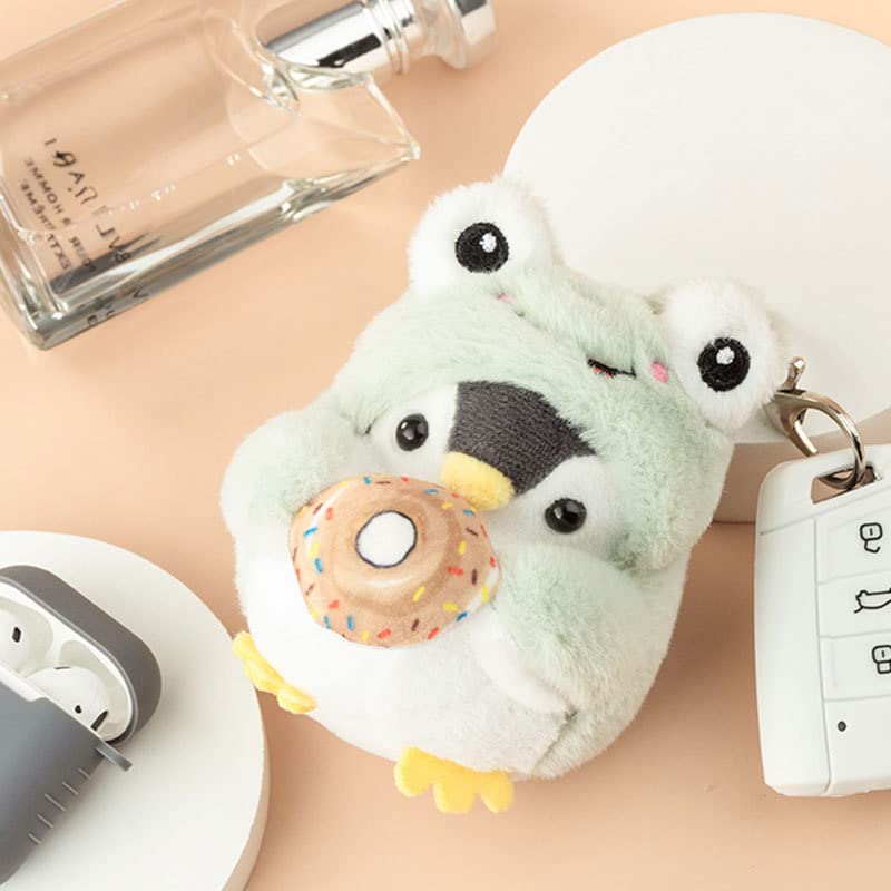 Creative Cute Lovely Penguin Pendant Keychain Gift - For Handbag, Purse, Backpack, Car Keys - color: Frog
