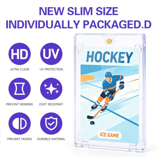 Magnetic Card Holder, 12 Pack 35PT Clear Baseball Trading Card Cases