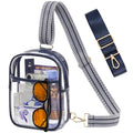 Clear Bag for Stadium Events, Clear Crossbody Sling Purse, 2 Straps - color: 1# dark blue, style: Style 1