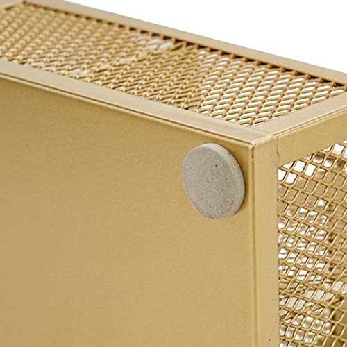 Annova Mesh Desk Organizer Office with 7 Compartments + Drawer/Desk Tidy Candy/Pen Holder/Multifunctional Organizer (Gold) - color: Gold