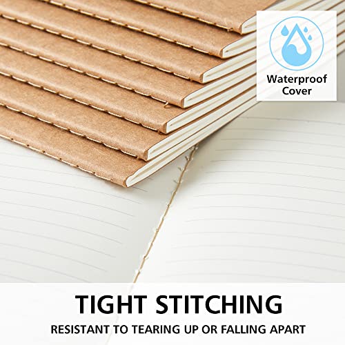 feela 60 Pack Kraft Notebooks Bulk, Lined Travel Journals Note Pad Notebooks for Men Women Girls Students, Making Plans Writing Memos Office School Supplies, A5, 60 Pages, 8.3” X 5.5” - style: Lined-60 Pack