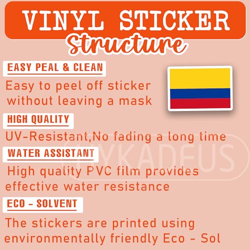 (3Pcs) Colombia Flag Sticker – Colombian Stickers Country Flags Vinyl Decal - color: Colombia