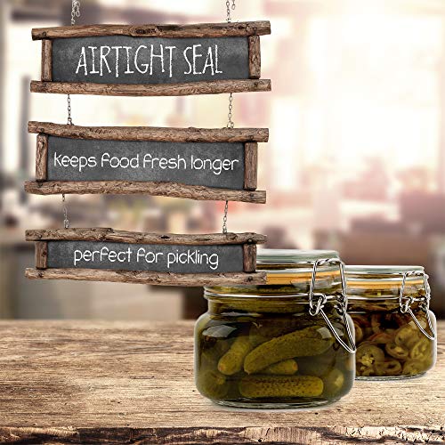 Glass Jars with Airtight Lids 16 oz [Set of 2] - size: 16 oz