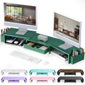 gianotter Dual Monitor Stand Riser With Drawer and 2 Pen Holders - color: Green
