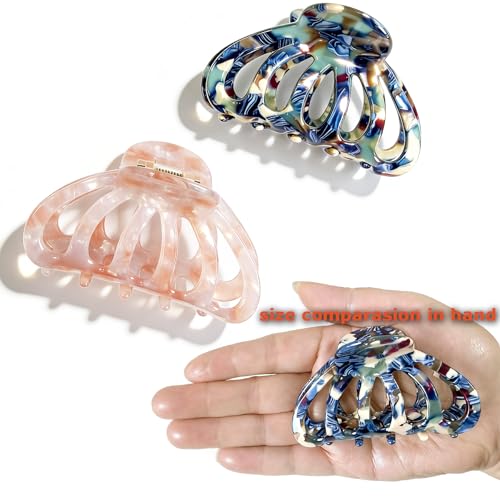 Fashion Acetate Hair Clips for Women Gilrs,2PCS Set,Marble Royalblue&Pink - color: Royalblue&Pink