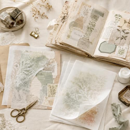 100 Sheets Cicada Wing Rice Paper - Handmade Bamboo Pulp Xuan Paper for Mixed Media, Gelli Printing & Calligraphy - Ultra-Thin, Strong & Translucent Art Paper for Collage, Layering & Journaling - color: A-White