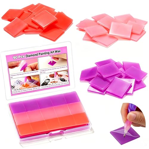 90Pcs Diamond Art Wax: Completes 40+ Diamond Art Projects - Strong Adhesion Smooth Gem Placement - Premium Diamond Dotz Accessories for Family Handicraft Activities & Personal Leisure Time