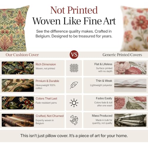 William Morris Snakeshead Tapestry Throw Pillow Cover 16 x 16 in - color: Snakeshead