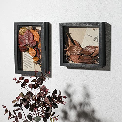 Freezing point Shadow Box Frame 10x10 Shadow Box Display Case Picture Frame with Linen Back Memorabilia Awards Medals Storage Wedding Flower Memory Box for Keepsake Black Large Deep Pin Board - color: Black, size: 10×10