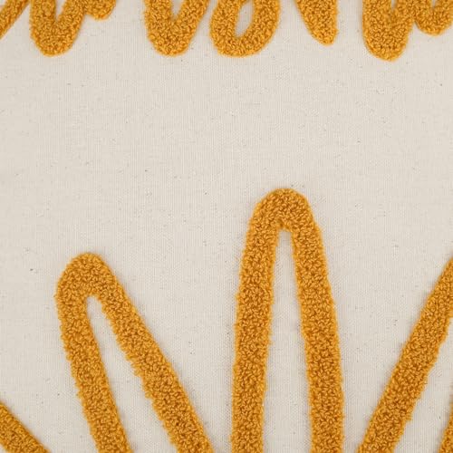 Merrycolor Boho Tufted Decorative Throw Pillow Covers 18x18 with Tassels Sunshine Bohemian Pillow Covers Cushion Covers for Couch Sofa Bedroom Living Room Yellow Beige 1PC - color: Style J, size: 18" x 18" (Pack of 1)