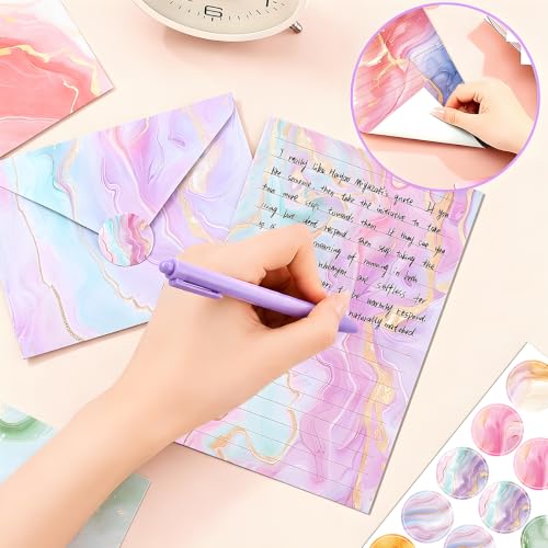 FUNCLASS 160 Pcs Marble Stationery Set Letter and Envelopes - color: Marble