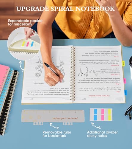 Spiral Notebook Journal 8.5” x 11”, A4 Large Notebooks for Women Men, College Ruled Lined Journal, 100 GSM Paper, Hardcover Spiral Bound Journals for Work School Writing Note Taking Business, Yellow - color: Yellow, size: Line