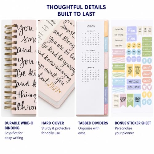 WORLD TRAVELER Academic Planner School Organizer Jul 2026-Dec 2027, 7"x9" - color: Pink
