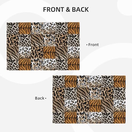 Animal Skin Placemats Rectangle Linen Table Placemet Set of 4 - color: Brown, size: Set of 4