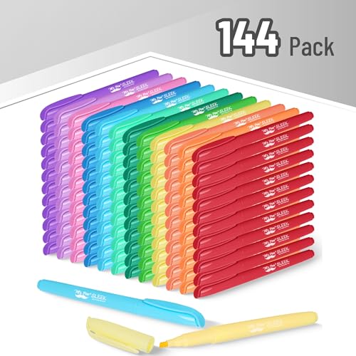 Mr. Pen- Bulk Highlighter Set, 144 Pack, Assorted Colors, Chisel Tip - color: Bright, size: 144 Pack