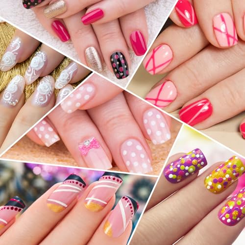 5 Pcs Dotting Pens with 3 Pcs Nail Art Liner Brushes, Nail Art Design Tools