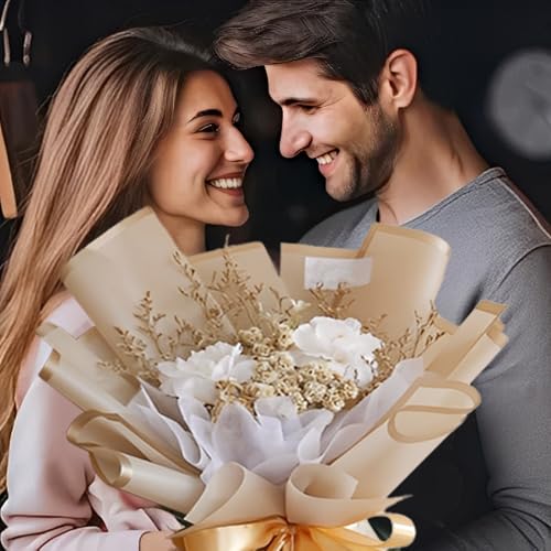 CCIJESW 20 Sheets Flower Bouquet Wrapping Paper Brown - color: 036-Transparent Borwn