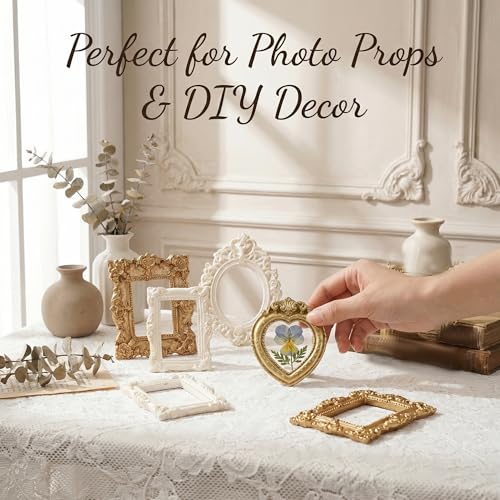 10-Piece Assorted Mini Picture Frames Resin Craft Decor