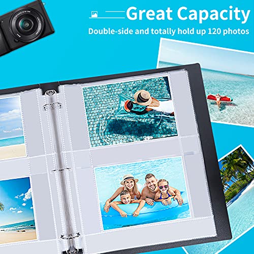 Fabmaker 30 Pack 4x6 Photo Sleeves for 3 Ring Binder, Hold 120 Photos - size: 4x6 inch 2 pocket